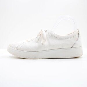 FitFlop Rally Ivory White Canvas Lightweight Low Top Sneakers - Women's 9